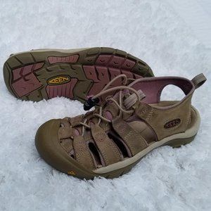 Keen Women's Waterproof Newport Brown / Pink Leath